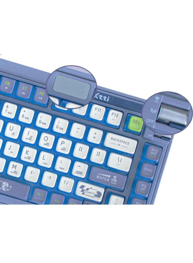 Kzzi K75 Colorful Edition Mechanical Keyboard, Wired, Bluetooth, Wireless 2.4G, Tri-Mode, Gasket Structure, 82 Keys, 75 Layout, Pbt Keycaps, Rgb Backlight, Knight Gray Version, Brown Switch - Image 2