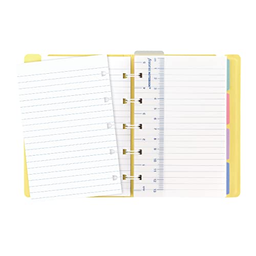 Filofax B115062U Refillable Pastel colors, Notebook, Pocket Size, 112 Cream colored moveable pages. Includes 4 Indexes (one with pocket), a page marker and elastic closure, Lemon - Image 4