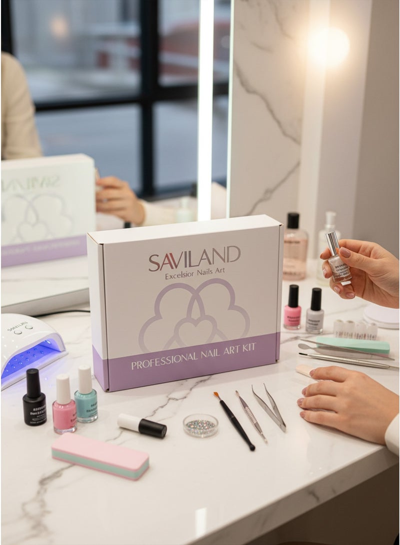سافي لاند مجموعة SAVILAND الاحترافية لفن الأظافر - مجموعة كاملة للعناية بالأظافر وتصميمها للاستخدام في الصالون أو المنزل - Image 1