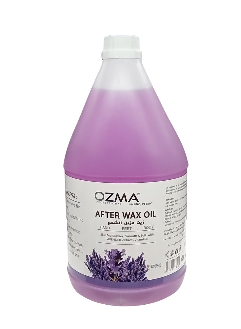 Ozma Professional أوزما زيت ما بعد الشمع، يستخدم لتهدئة البشرة المتهيجة ،بخلاصة اللافندر لإزالة بقايا الشمع بعد إزالة الشعر ، محلول العناية بعد إزالة الشعر بالشمع للبشرة الحساسة ، 3.78 ل - Image 1