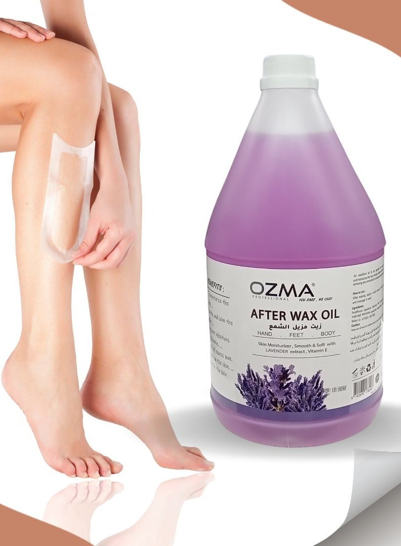 Ozma Professional أوزما زيت ما بعد الشمع، يستخدم لتهدئة البشرة المتهيجة ،بخلاصة اللافندر لإزالة بقايا الشمع بعد إزالة الشعر ، محلول العناية بعد إزالة الشعر بالشمع للبشرة الحساسة ، 3.78 ل - Image 2