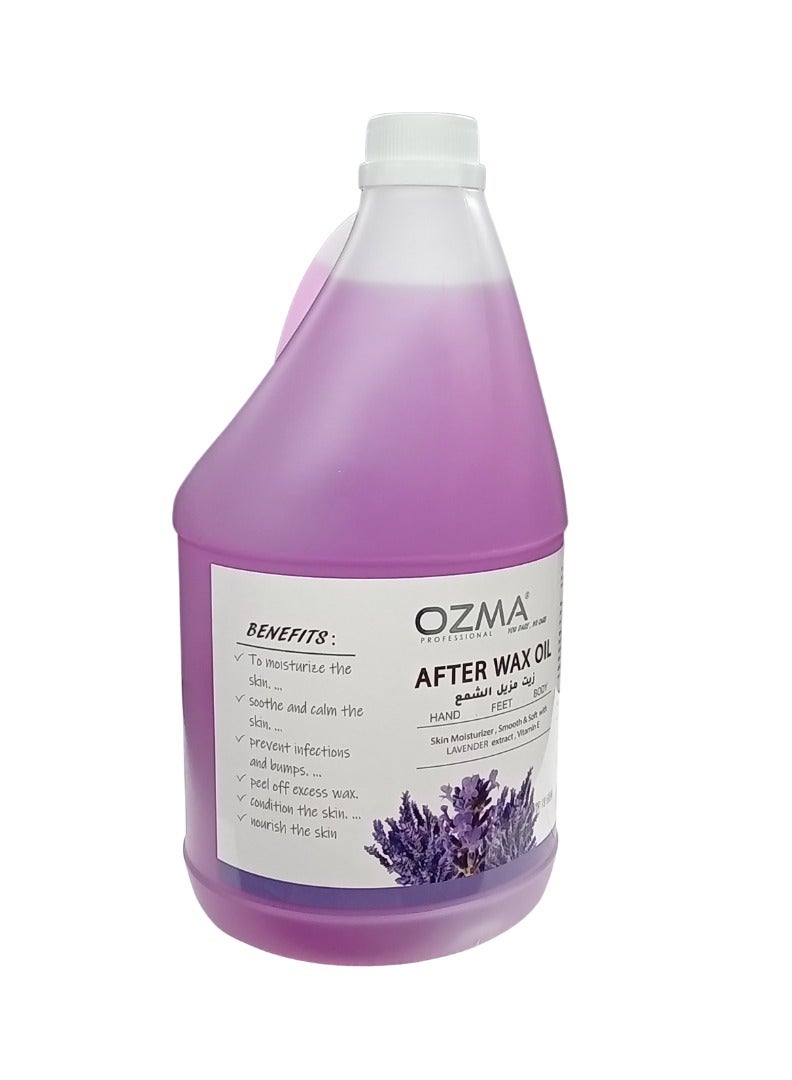 Ozma Professional أوزما زيت ما بعد الشمع، يستخدم لتهدئة البشرة المتهيجة ،بخلاصة اللافندر لإزالة بقايا الشمع بعد إزالة الشعر ، محلول العناية بعد إزالة الشعر بالشمع للبشرة الحساسة ، 3.78 ل - Image 3