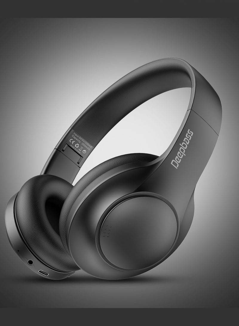 Deepbass سماعات رأس لاسلكية فوق الأذن R21 عالية الدقة مع 48 ساعة تشغيل و160 ساعة في وضع الاستعداد - أسود - Image 2