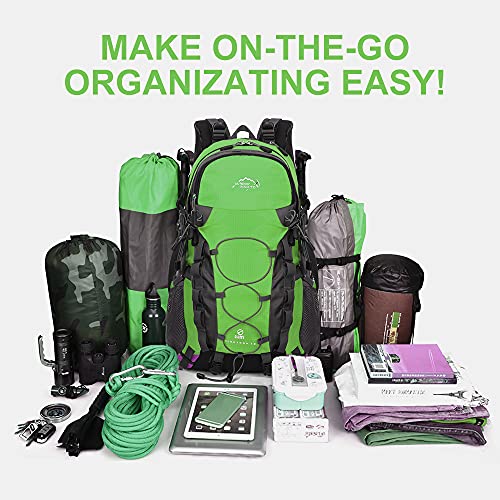 INOXTO lightweight Hiking Backpack 35L/40L Hiking Daypack with Waterproof Rain Cover Camping Backpack for Travel Camping Outdoor for Men and Women (40L Green) - Image 5
