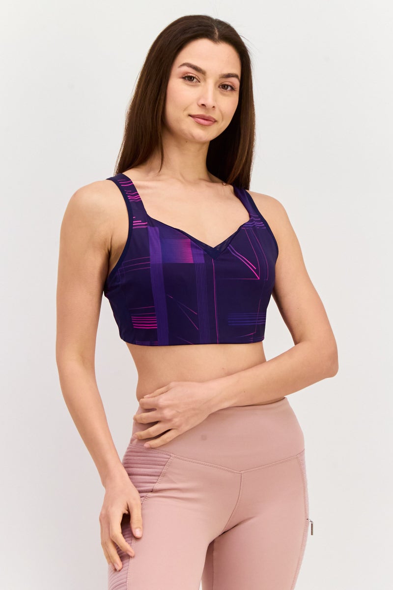 Brooks Women Sportswear Fit Non Padded Running Sports Bra, Navy  - Image 1