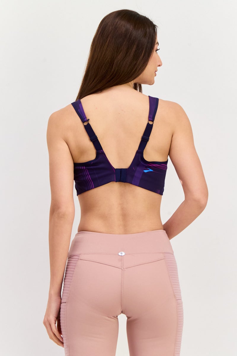 Brooks Women Sportswear Fit Non Padded Running Sports Bra, Navy  - Image 3