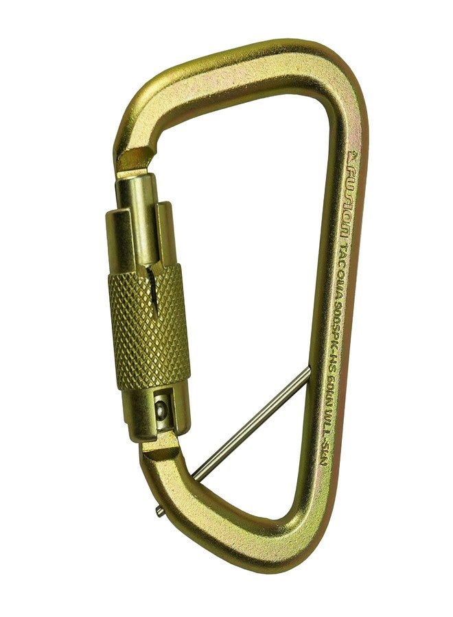 Fusion Climb Tacoma Steel Triple Lock with Key Nose Modified D-Shaped Carabiner Black - Image 1