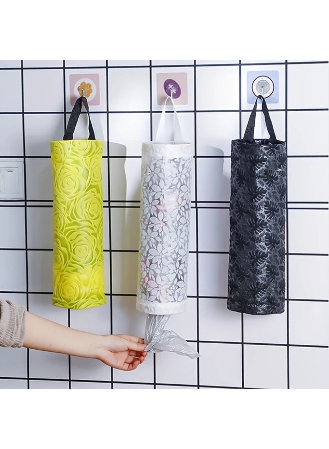 Yellow Foldable Plastic Bag Holder Mesh Hanging Storage Dispenser For Kitchen Organization - Image 5