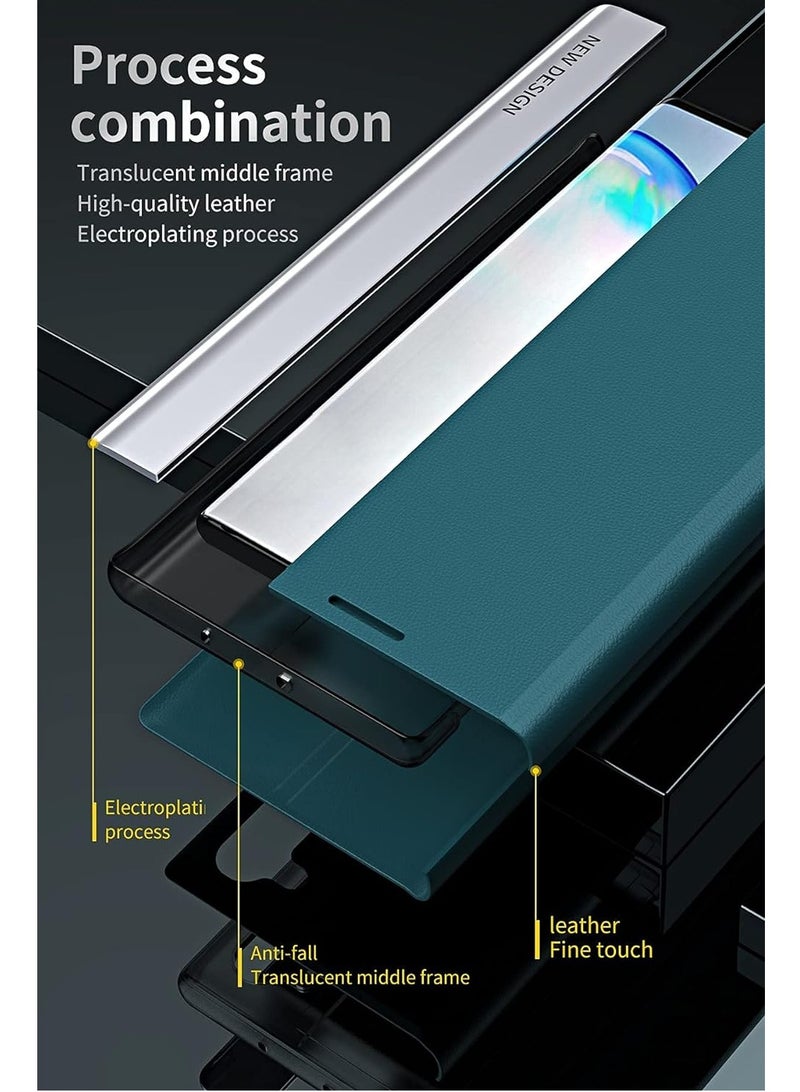 فوكس حافظة متوافقة مع هاتف Galaxy S20 Ultra Cover، حافظة قلابة رفيعة للغاية، مضادة للخدش، امتصاص النانو، وظيفة الوقوف - حافظة لهاتف Samsung S20 Ultra (أسود) - Image 4