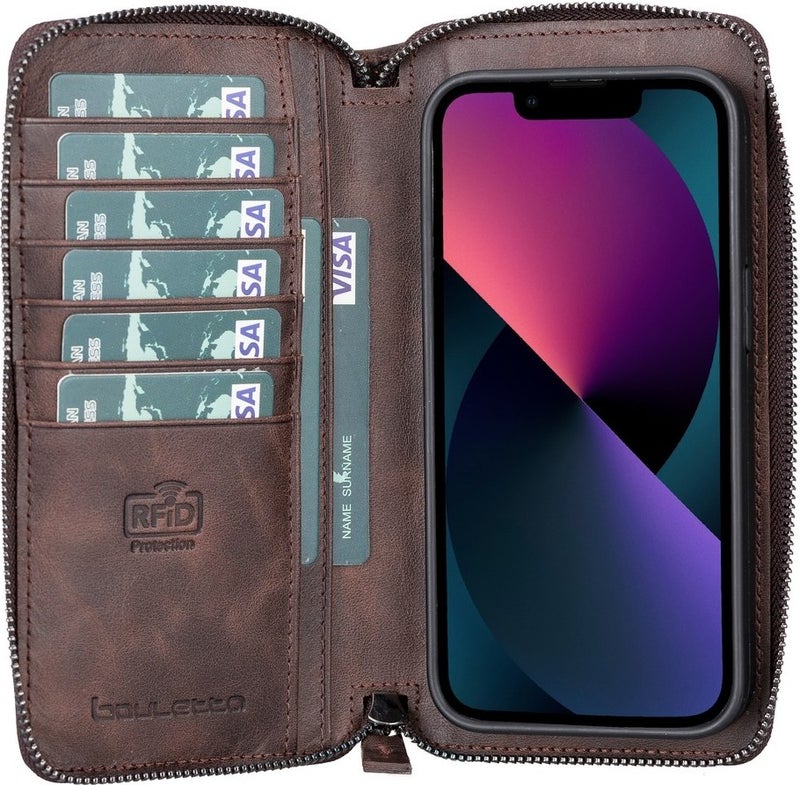 BOULETTA Apple iPhone 13 Pro Compatible Leather Zip Case Tn3  - Image 4