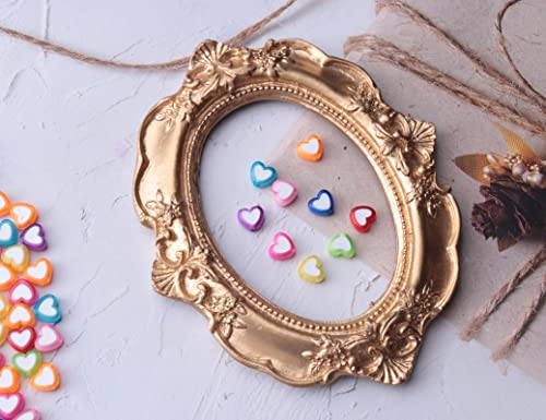 Ruwado 150 Pcs Heart Shape Beads with 2 Holes Acrylic Colorful Love Mixed Flat Loose Pony Beads for DIY Jewelry Making Bracelet Necklace Crafting Key Chain Ring Earring (Heart) - Image 3