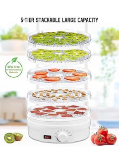 ET-LIFE Food Dehydrator, 5 Tier and Digital Temperature Controls, Electric Food Preserver Machine with Powerful Drying Capacity for Fruits, Veggies, Meats & Dog Treats (Round)  - Image 4