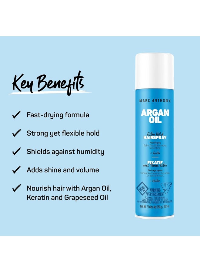 Marc Anthony Argan Oil Extra Hold Hairspray, Infused With Keratin, Fights Frizz And Humidity - Image 3