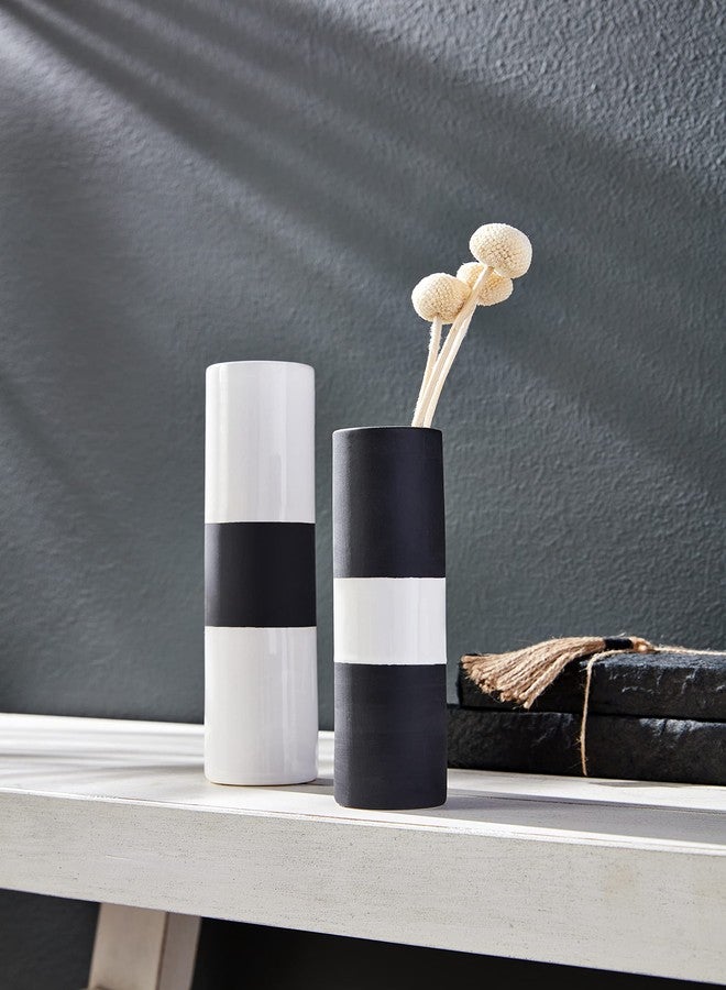 مد باي مزهرية صغيرة من مود باي، لون أسود/أبيض، قطرها 7.5 بوصة × 2 بوصة - Image 2
