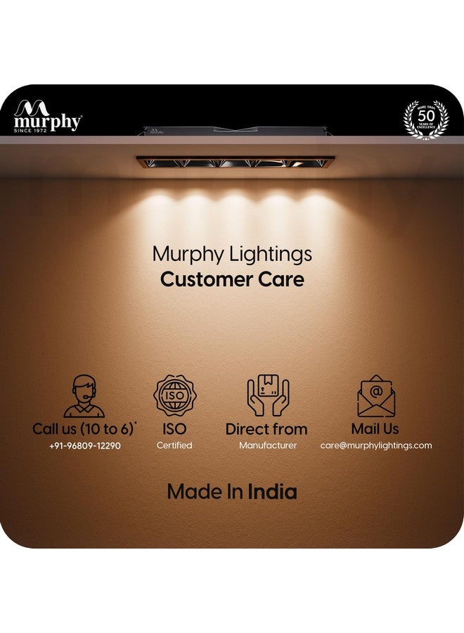 MURPHY Murphy Aluminium 10W Black Finish Square Laser Led Ceiling Cob Spot, Focus, Ceiling Pop Light (Warm White, Pack Of 2), With 2 Years Warranty - Image 5