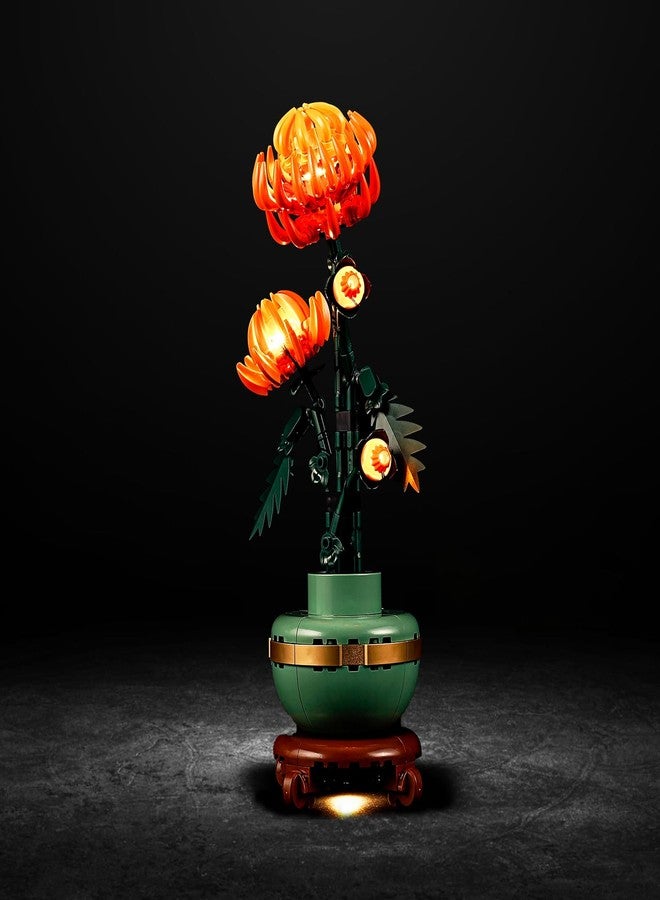 Vaodest مصباح ليد Vaodest لـ Lego 10368 Icons Chrysanthemum Flower Décor Building Blocks، تصميم وتكوين متوافق مع الموديل 10368 (مصباح ليد فقط، وليس مجموعة مكعبات البناء). - Image 1