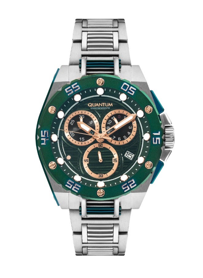 Quantum Quantum HNG1062.370 Men's Chronograph Display Watch & Metal Bracelet Strap Silver  - Image 1