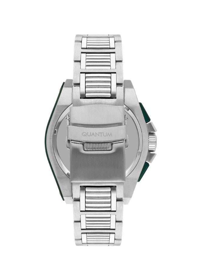 Quantum Quantum HNG1062.370 Men's Chronograph Display Watch & Metal Bracelet Strap Silver  - Image 3