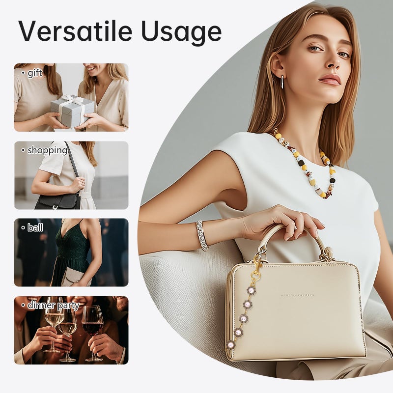Weixiltc Bag Charm Chains, Cute Purse Extender Chain, Punk Charm Pants Link Chain for Women Girls (Diamond-Gold) - Image 5