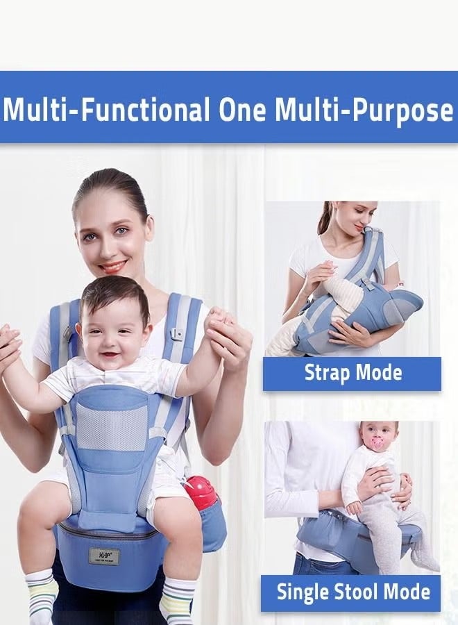 Ergonomic Infant Carriers with Hip Seat Waist Stool and Storage Box for Breastfeeding, Newborn to Toddler 1-48 Months Front and Back Baby Holder Carrier for Men Dad Mom - Image 2