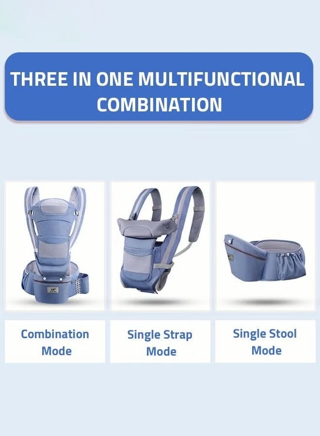 Ergonomic Infant Carriers with Hip Seat Waist Stool and Storage Box for Breastfeeding, Newborn to Toddler 1-48 Months Front and Back Baby Holder Carrier for Men Dad Mom - Image 5
