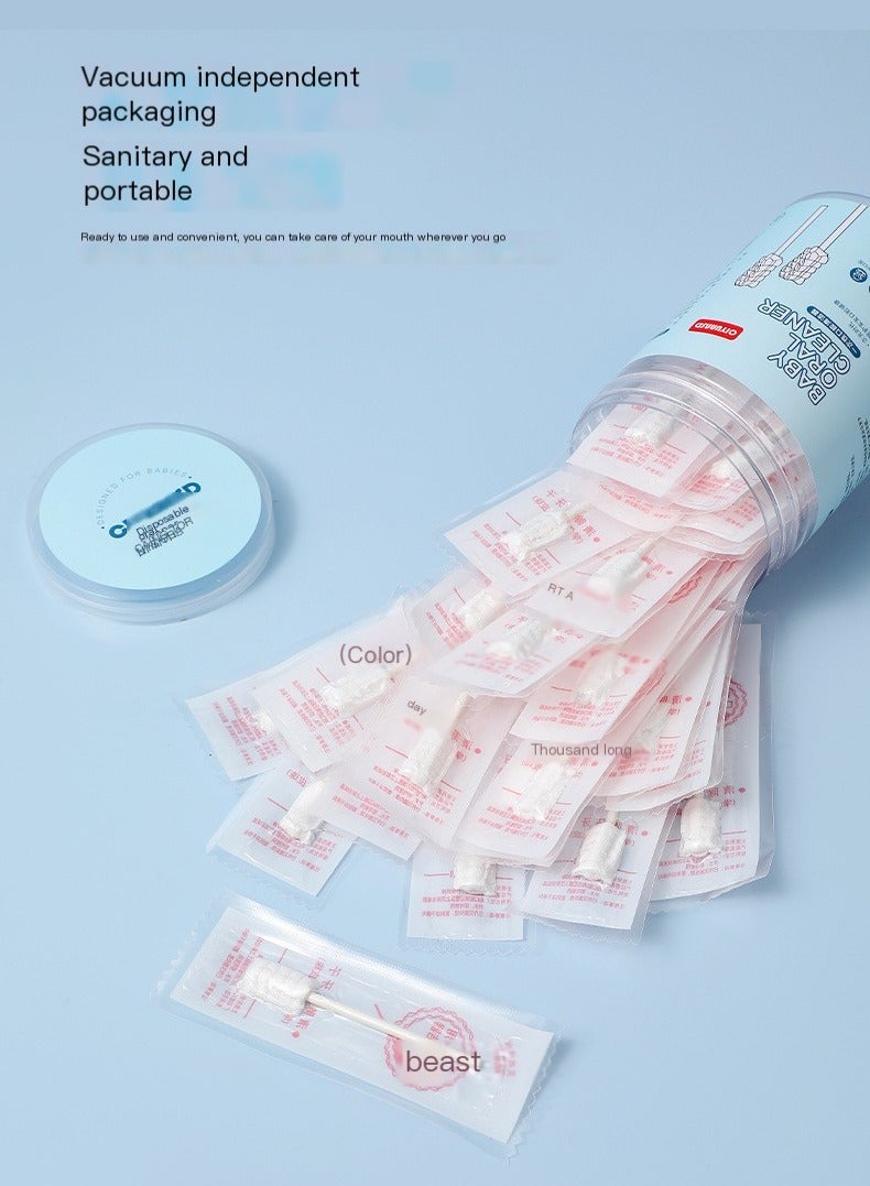 30 pcs baby toothbrush newborn or baby tongue cleaner, disposable baby gum cleaning gauze, oral cleaning care, suitable for babies aged 0-36 months - Image 1