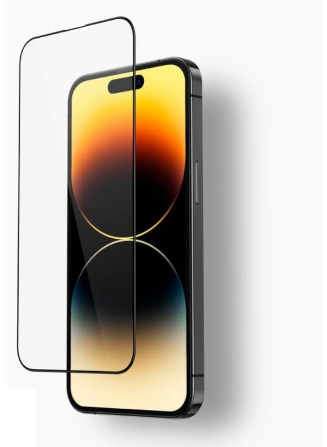 واقي شاشة لهاتف آيفون 14 برو 6.1 بوصة، مصنوع من زجاج مقوى بدرجة صلابة 9H، سهل التركيب وخالٍ من الفقاعات، يغطي الشاشة بالكامل، مقاوم للخدش وحساس للمس. - Image 1