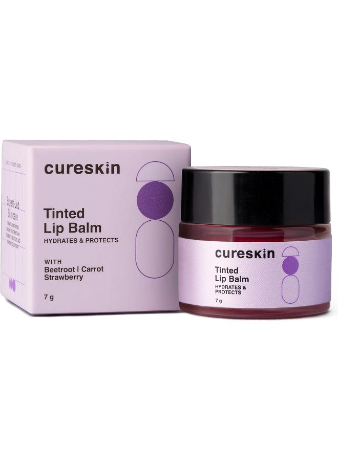 Cureskin بلسم شفاه ملون للنساء والرجال، يرطب ويحمي مع صبغة الشفاه من الشمندر والجزر والفراولة، بلسم تفتيح الشفاه للشفاه الداكنة، بلسم شفاه ملون للشفاه الداكنة لتفتيحها - Image 1