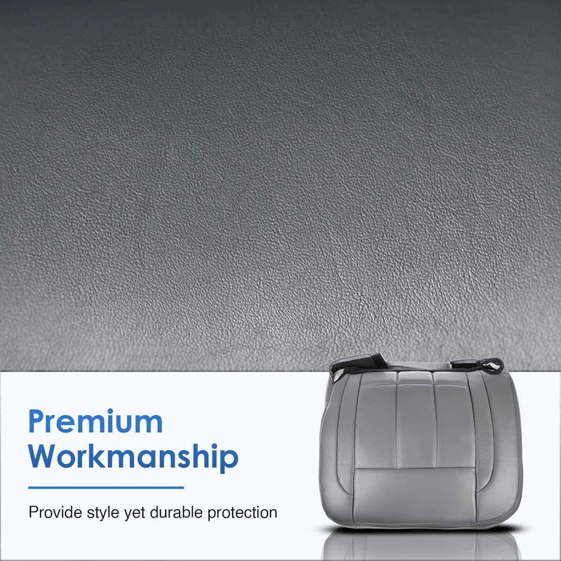 A-Premium Medium Slate Gray Leather Car Seat Cover Protector for Dodge Ram 1500 2500 3500 (2006-2008) - Image 4