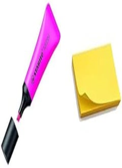 STABILO Stabilo 72-58 neon pen phosphoric- purple + sticky note 3 * 5 yellow horizental 