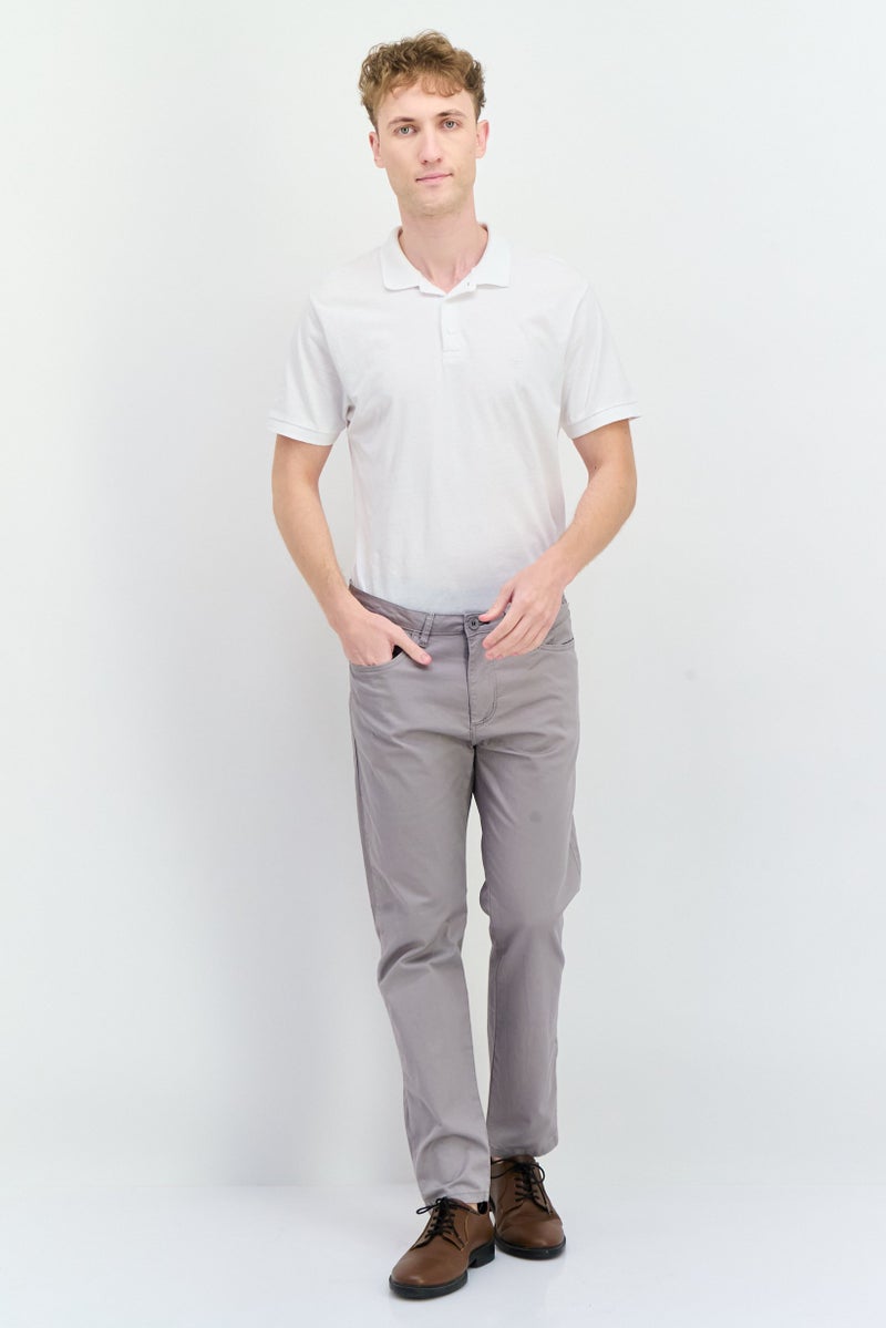 Sorbino Men Regular Fit Solid Chino Pants, Grey - Image 4