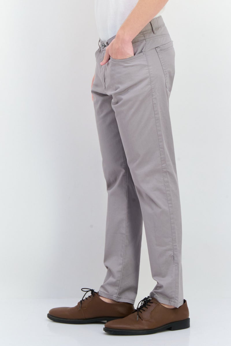 Sorbino Men Regular Fit Solid Chino Pants, Grey - Image 2