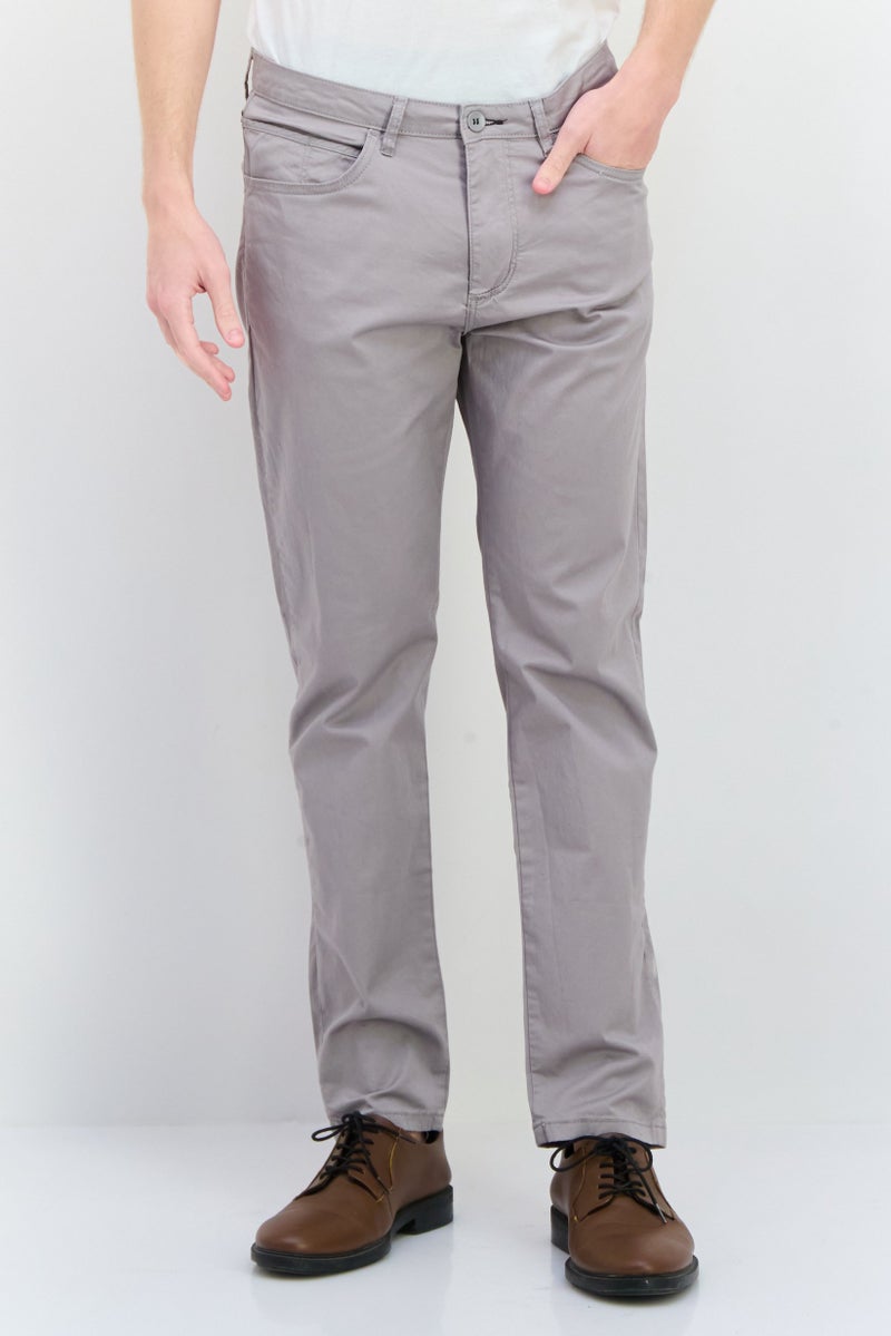 Sorbino Men Regular Fit Solid Chino Pants, Grey - Image 1