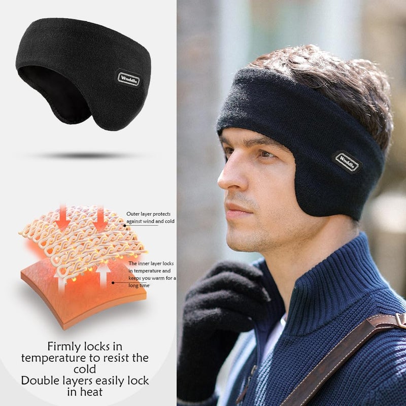 Wnddle Ear Warmers Headband, Winter Ear Covers, Cold Weather Headbands, Ski Sport Headband for Men & Women, for Ski Running Cycling Workout - Image 2
