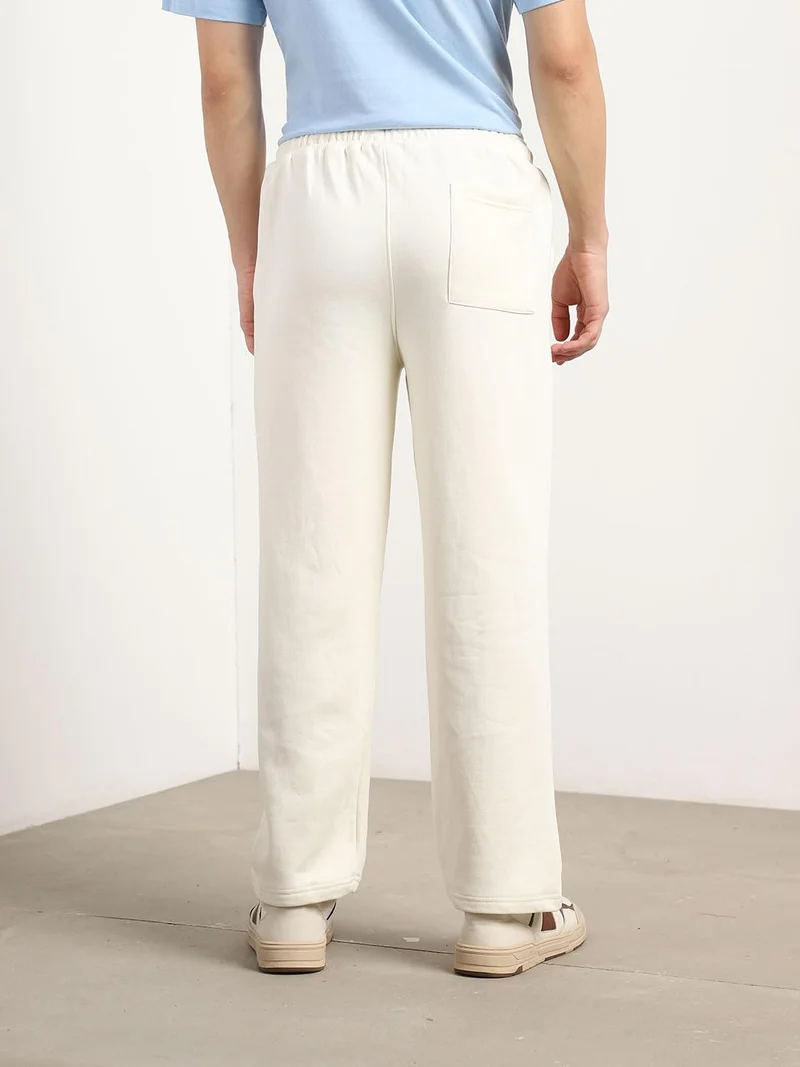 NOBERO  Men's Cream Straight Sweatpants for Men | Best Price UAE
