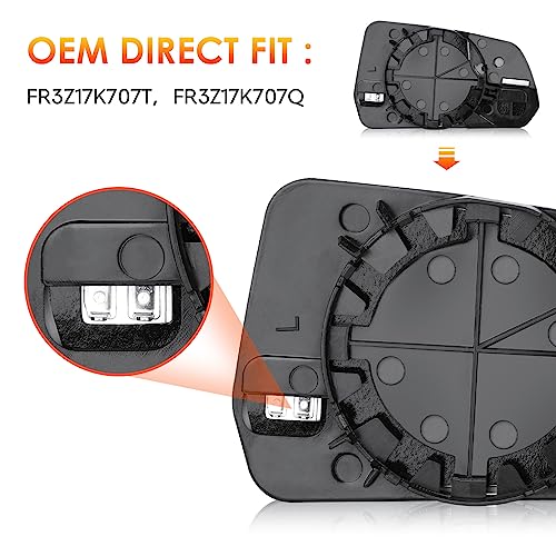 ILONPA Left Driver + Right Passenger Side Mirror Glass Replacement Compatible with Ford Mustang 2015 2016 2017 2018 2019 2020 Replace FR3Z17K707T FR3Z17K707Q - Image 2