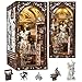 CCCDF DIY Book Nook Library Kit Miniature Dollhouse Booknook Kit 3D Wooden Puzzle Bookend Bookshelf with LED Light for Teens and Adults Berninis Sculpture Workshop - Image 2