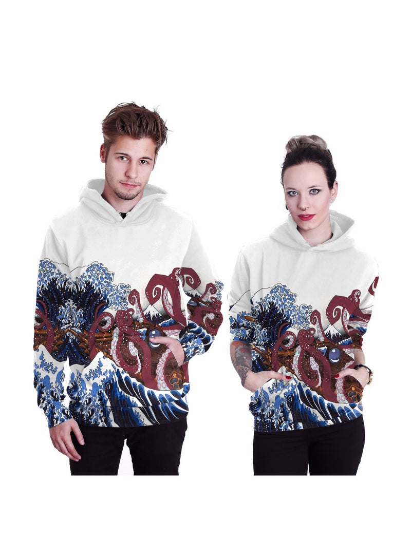 Loquat Single Piece Digital Printed Hooded Long Sleeved Sweater - Image 1
