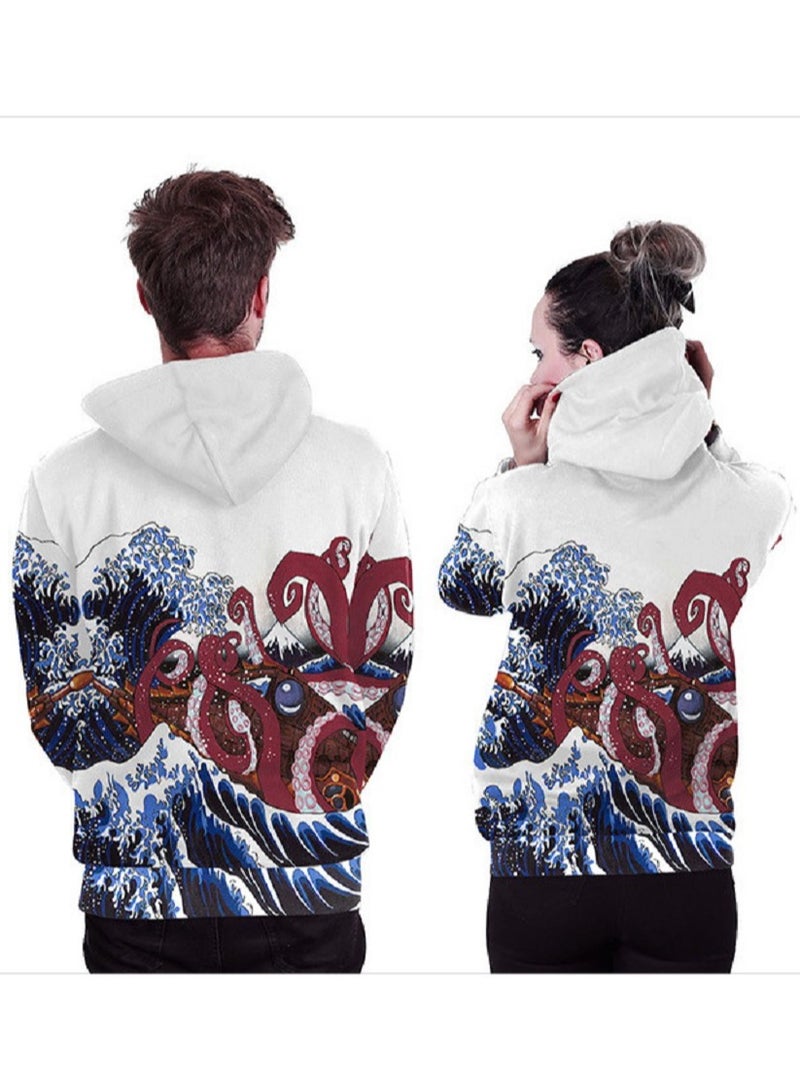 Loquat Single Piece Digital Printed Hooded Long Sleeved Sweater - Image 2