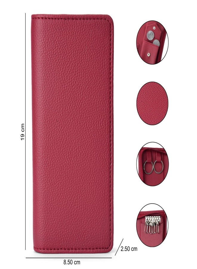 essart PU Leather Secure Zipper Key Holder Organizer Case Secure Organizer Case for Keys Travel Key Holder for Men & Women - Image 4
