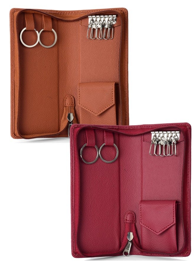 essart PU Leather Secure Zipper Key Holder Organizer Case Secure Organizer Case for Keys Travel Key Holder for Men & Women - Image 1