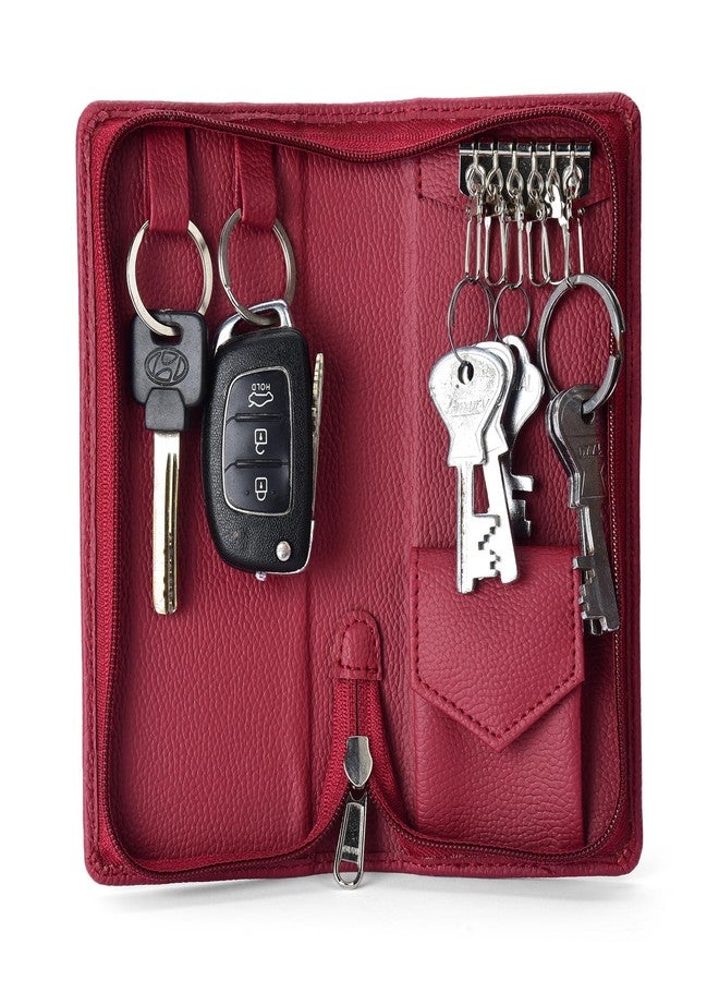 essart PU Leather Secure Zipper Key Holder Organizer Case Secure Organizer Case for Keys Travel Key Holder for Men & Women - Image 5