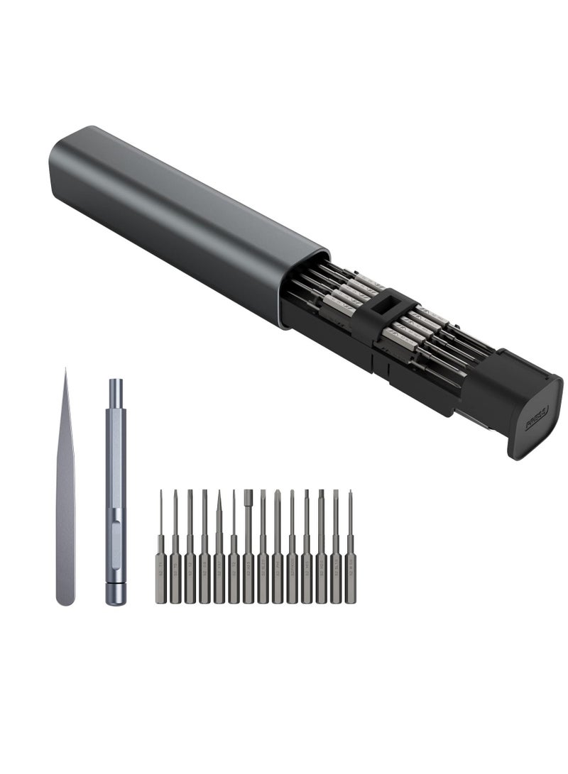 Excefore Precision Screwdriver Set, 18-Pieces Hobby and Repair Set, Portable Compact 4mm Bits, Slim Rotating Screwdriver for DIY PC, Phone, IT Hardware, Electronic Devices, Repair Watch  - Image 1