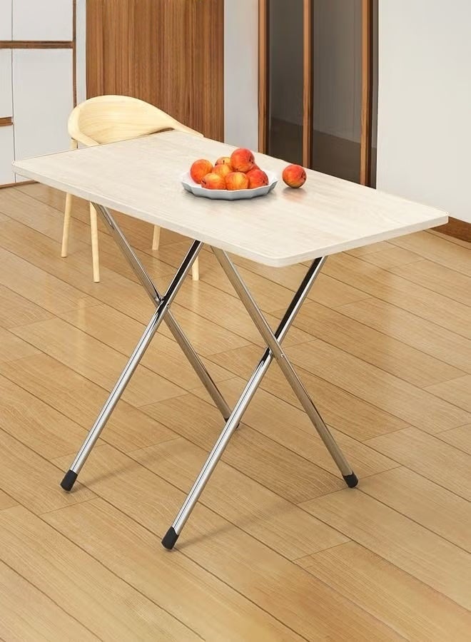 EETU Folding Table,Folding TV Table,TV Tray,Dinner Tray,Dinner Folding Table for Small Space Eating,Dinner Foldable Side Desk with Wooden Top and Metal Frame - Image 1