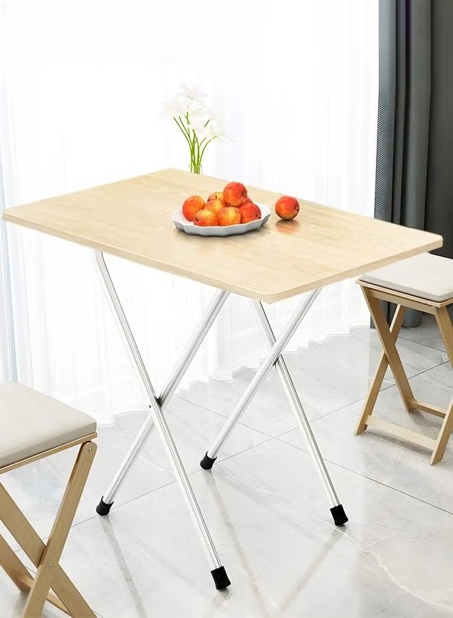 EETU Folding Table,Folding TV Table,TV Tray,Dinner Tray,Dinner Folding Table for Small Space Eating,Dinner Foldable Side Desk with Wooden Top and Metal Frame - Image 4