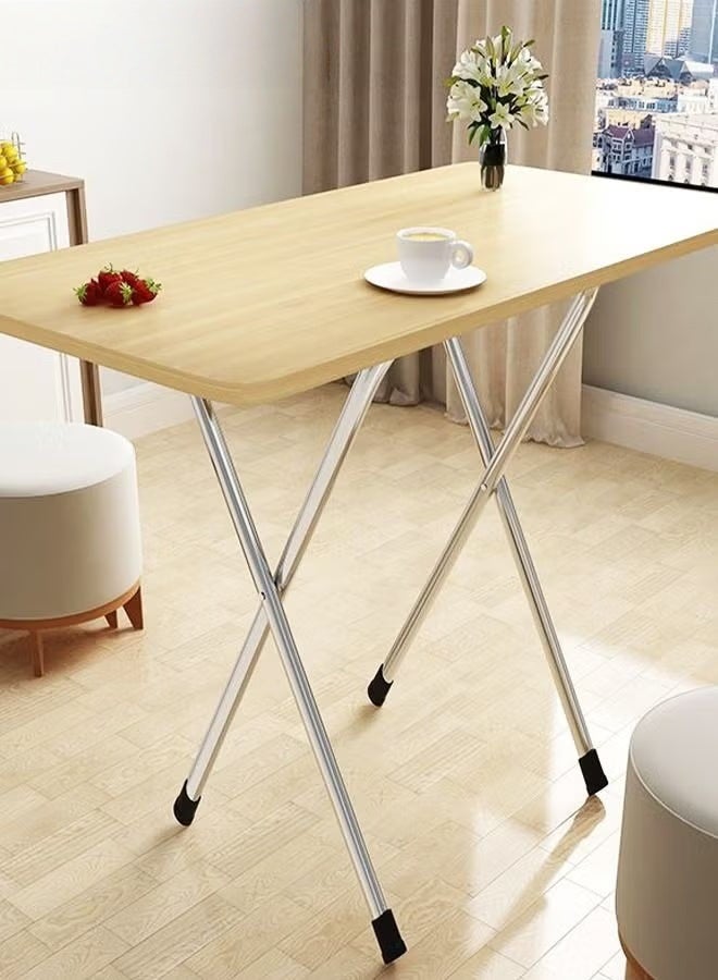 EETU Folding Table,Folding TV Table,TV Tray,Dinner Tray,Dinner Folding Table for Small Space Eating,Dinner Foldable Side Desk with Wooden Top and Metal Frame - Image 2