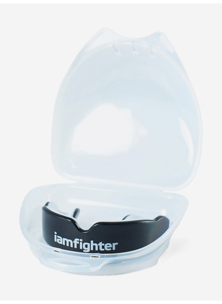 iamfighter Professional MMA Mouth Guard with Case – Shock Absorbing Gum Shield for Boxing, Kickboxing, MMA & Combat Sports (Black) - Image 2
