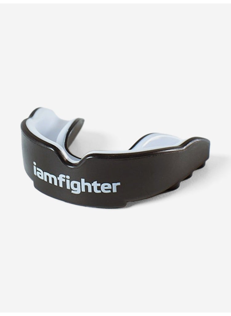 iamfighter Professional MMA Mouth Guard with Case – Shock Absorbing Gum Shield for Boxing, Kickboxing, MMA & Combat Sports (Black) - Image 1