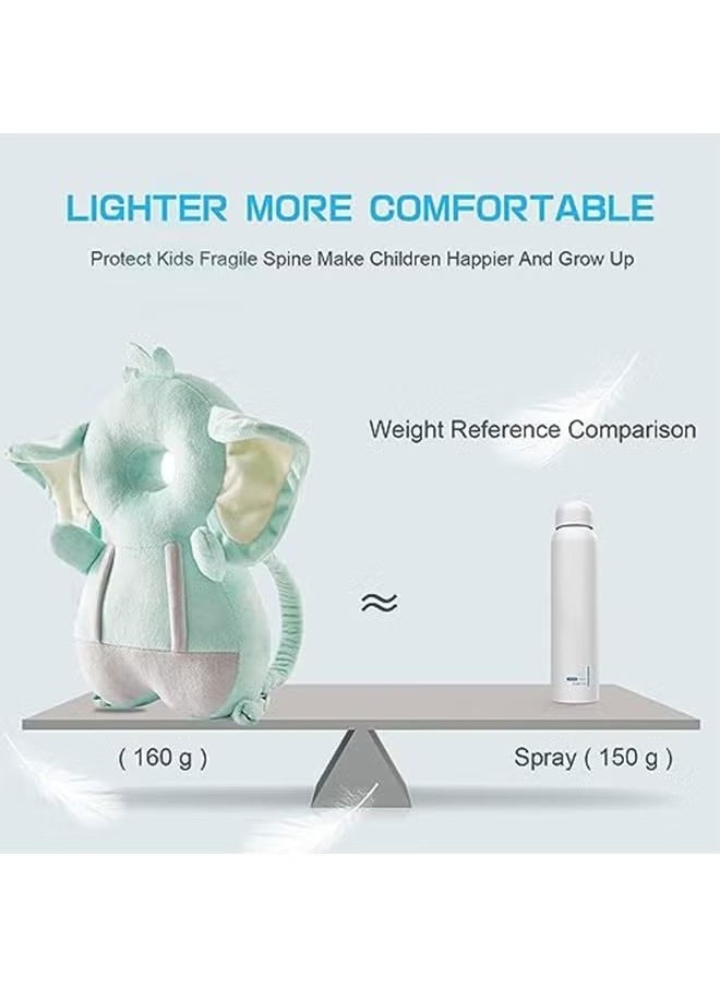 Gonice Baby Head Protector, PP Cotton Filling Baby Head Protector Backpack, Adjustable Baby Head Protection Safety Pad Backpack Wear for Crawling (Elephant)  - Image 5