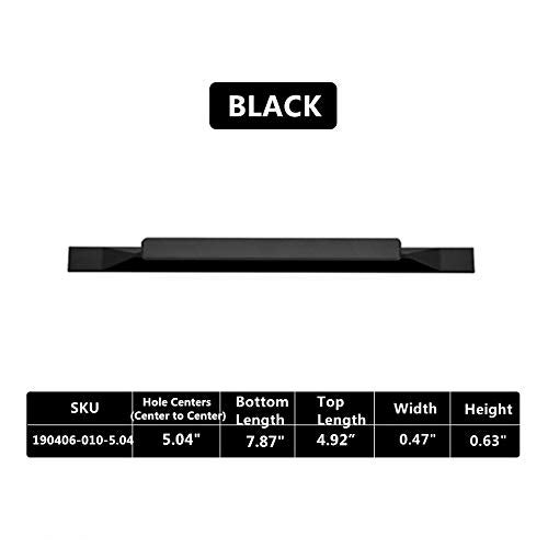 Shozafia Kitchen Cabinet Pulls - Black Cabinet Handles - 5 Pack Long Cabinet Hardware for Drawers Dresser Furniture Pulls (5.04 inches Hole Center - 7.87 inches Length) - Image 3